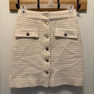 Maje Tweed Ecru Skirt